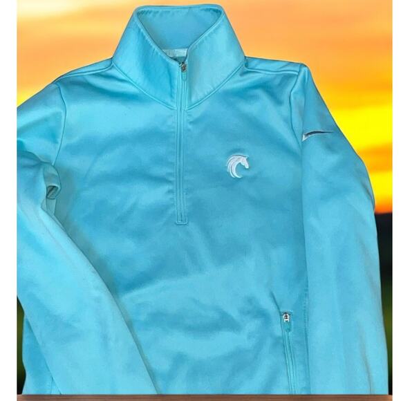 Nike Golf Jacket Womens Sz XS Therma Fit 1/4 Zip Pullover Pockets Layer Run Blue - Picture 1 of 11